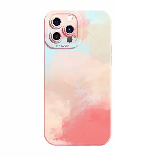 coque peinture rose ciel art 